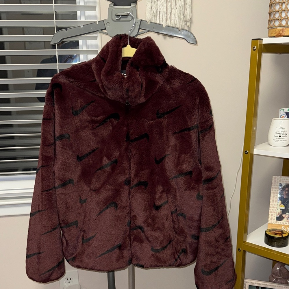 Nike Sportswear​ Faux Fur Allover Print Jacket
